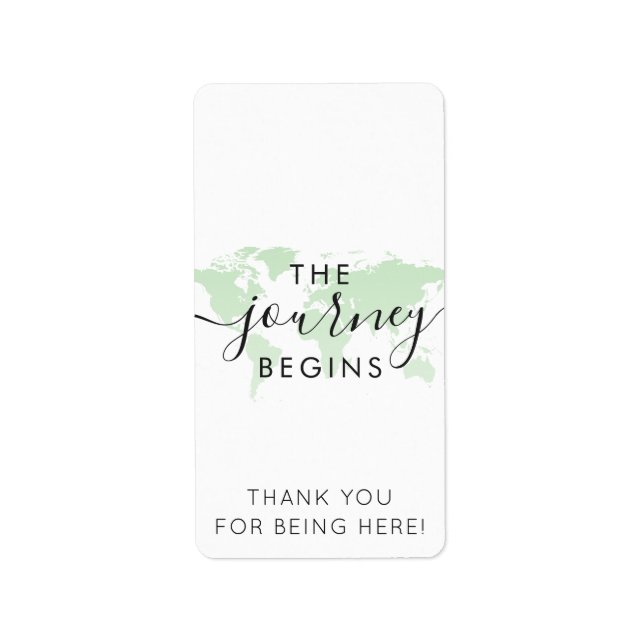Mini Candy Pub Wrap Grönt World Map Journey Theme Adressetikett (Framsidan)
