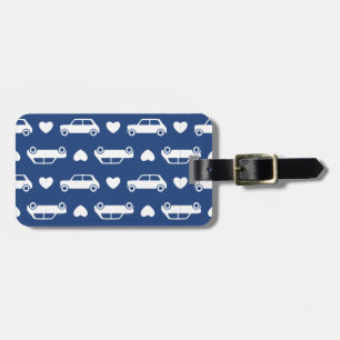 Mini Car Hearts Blue Luggage Tagg Bagagebricka