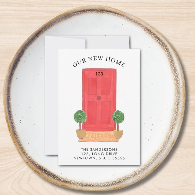 Mini Card för ny adress Flytta vid dörr Anteckningskort (Skapare uppladdad)