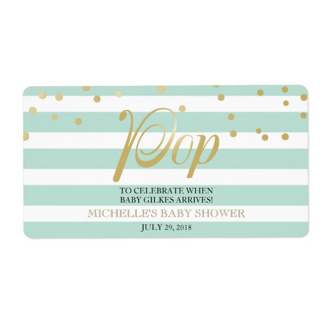 Mini Champagne-etikett Kön Neutral babystötare Fraktsedel (Framsidan)