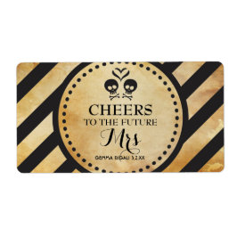 Mini Champagne-etiketten Gothic Shower Favor Fraktsedel