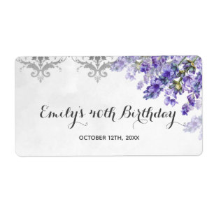 Mini champagne flaska etikett lavendel fraktsedel