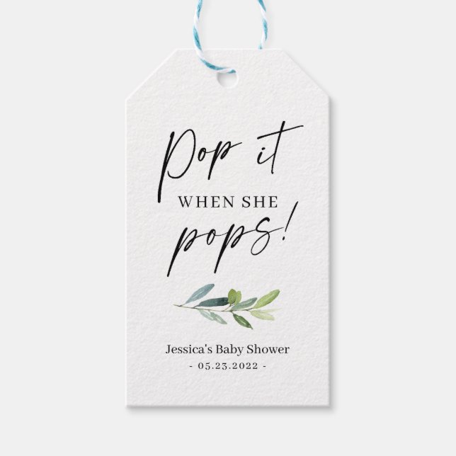 Mini Champagne Flaska Gift Märkre Presentetikett (Framsidan)