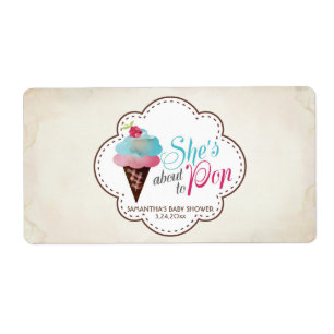 Mini Champagne Label Gender Reveal Fraktsedel