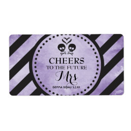 Mini Champagne Label Gothic Shower Favor - Lila Fraktsedel