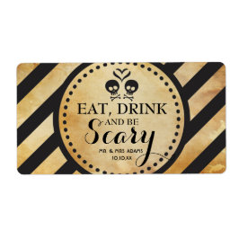 Mini Champagne Label Gothic Wedding Favor Fraktsedel