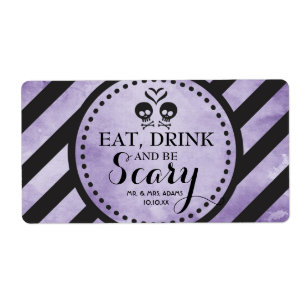 Mini Champagne Label Gothic Wedding Favor - Lila Fraktsedel