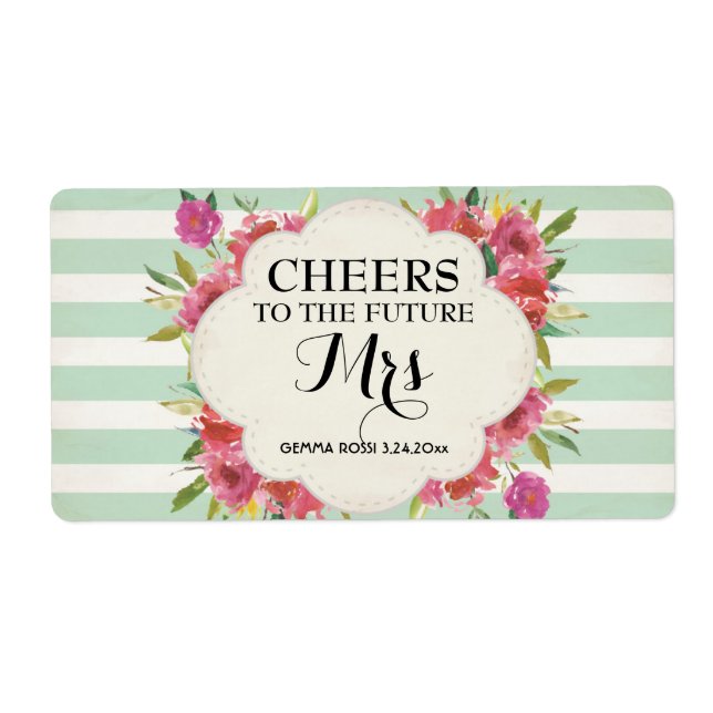 Mini Champagne Label Möhippa för - Grönt Fraktsedel (Framsidan)