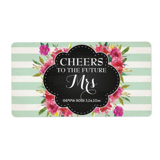 Mini Champagne Label Möhippa för - Grönt Fraktsedel (Framsidan)