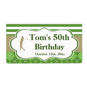 Mini-champagne vin flaska-etikett golf grönt guld fraktsedel