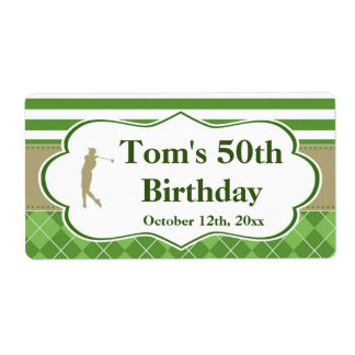 Mini-champagne vin flaska-etikett golf grönt guld fraktsedel