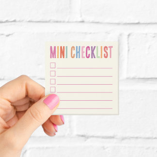 Mini Checklist färgstark Post-it Block