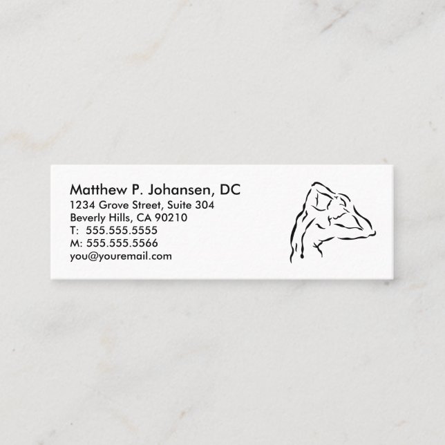 Mini- Chiropracticremiss för tillbaka logotyp Mini Visitkort (Framsida)
