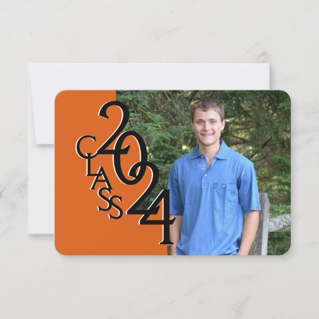 Mini Class of 2019 Orange Inbjudningar (Framsida)