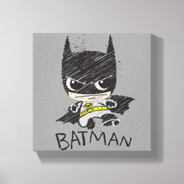 Mini Classic Batman Sketch Canvastryck (Framsida)