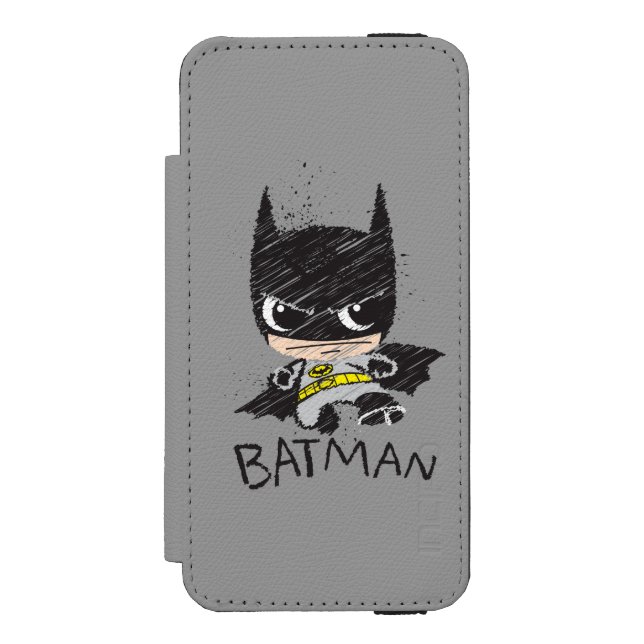 Mini Classic Batman Sketch Incipio iPhone Wallet Skal (Folio Framsidan)