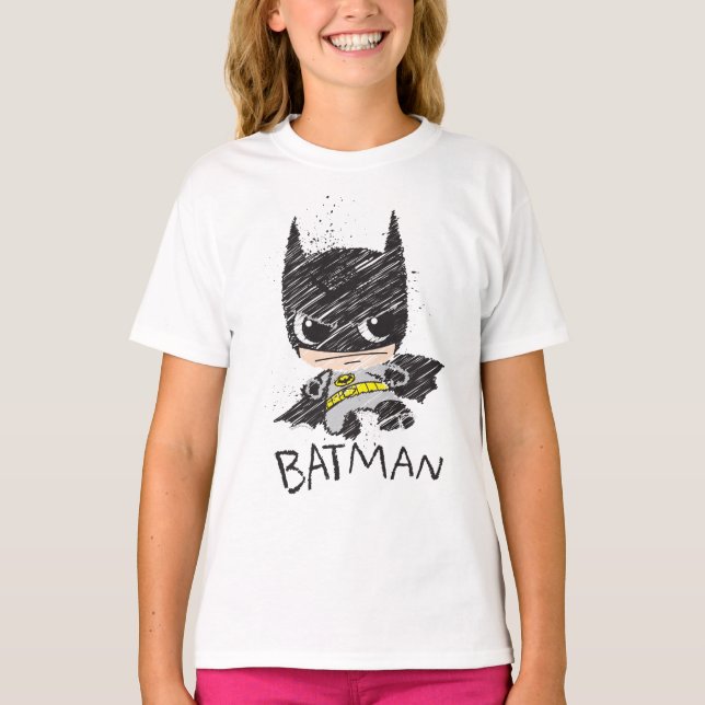 Mini Classic Batman Sketch T Shirt (Framsida)