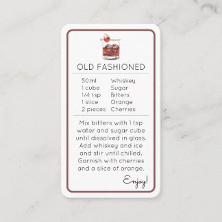 Mini Cocktail Kit-förmånskort Gammalt Fashired Tilläggskort