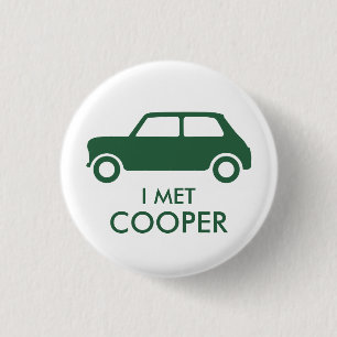 Mini Cooper bytespänne - Grön på vit Knapp