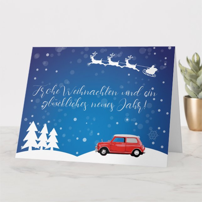 Mini Cooper Grußkarte Weihnachten Silvester Kort (Liten växt)