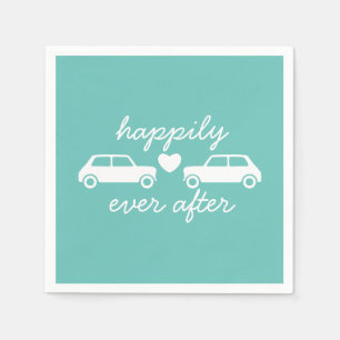 Mini Cooper Hearts - Teal - lyckligtvis allt efter Pappersservett