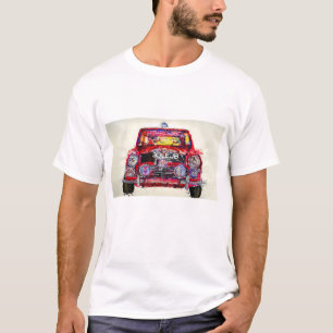 Mini Cooper Red Classic-bilens vattenfärg t shirt
