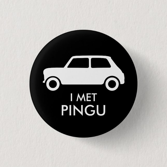 Mini Cooper Trading Pin - White on Black Knapp (Framsida)
