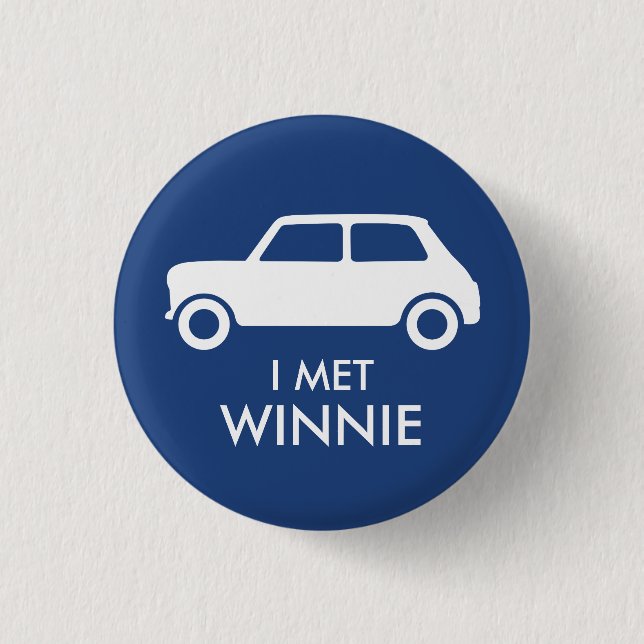 Mini Cooper Trading Pin - White on Blue Knapp (Framsida)