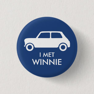 Mini Cooper Trading Pin - White on Blue Knapp