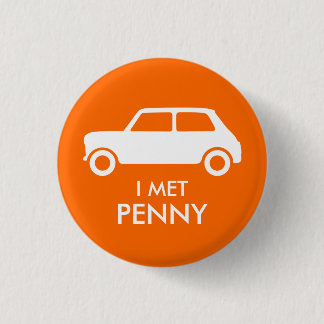 Mini Cooper Trading Pin - White on Orange Knapp