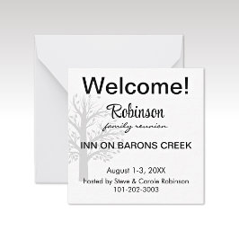 Mini Custom Family Reunion Welcome Gift Bag Anteckningskort