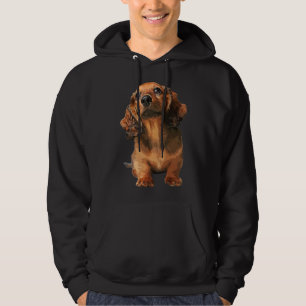 Mini Dachshund Long-styrd Shaded Red Puppy-Hund Hoodie
