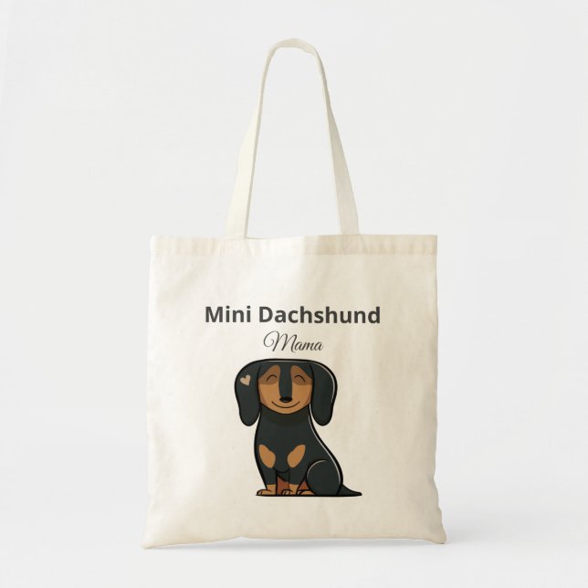 Mini Dachshund Mamma Tote Bag Present Tygkasse (Framsidan)