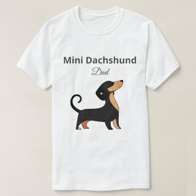 Mini Dachshund Pappa T-Shirt Hundägare Present (Design framsida)