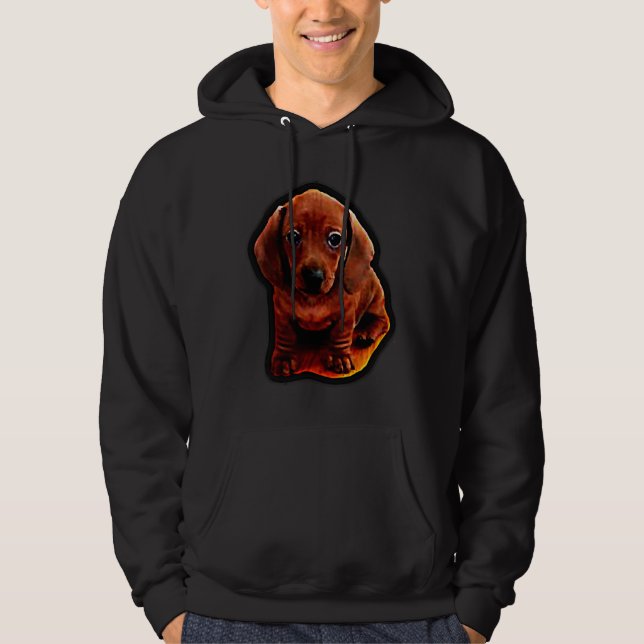 Mini Dachshund Puppy Hoodie (Framsida)