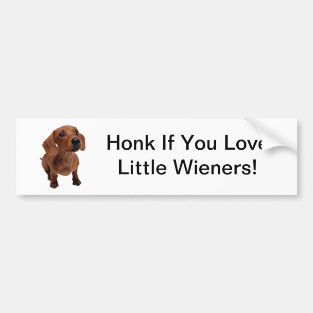 Mini Dachshund "Små Wienerkorv" Bildstöd Bildekal (Framsidan)