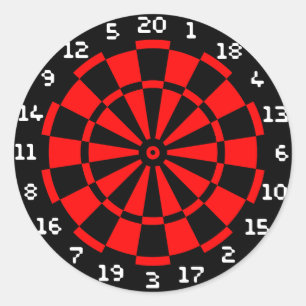 Mini- DartBoard Runt Klistermärke