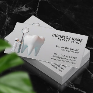 Mini Dentist & Bright Tooth Plain Dental Office Tidsbeställning Kort