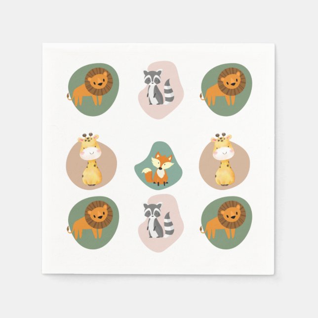 Mini-djur mönster pappersservett (Framsidan)