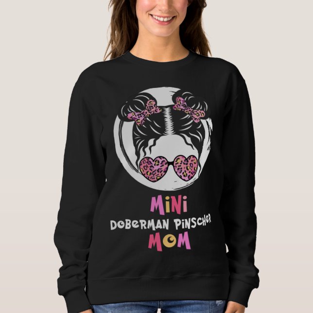 Mini Doberman Pinscher Mom little girl cute T Shirt (Framsida)