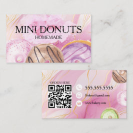 Mini Donuts Bagar Bageri Gods Vattenfärg Visitkort