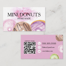 Mini Donuts Bagarbutik Godis Rosa Visitkort