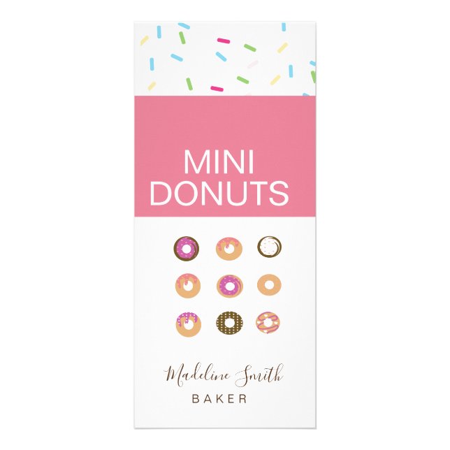 Mini Donuts Baker Bakery Homemade Treats Reklamkort (Framsidan)