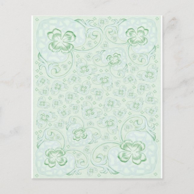 Mini Doublesided papper Pastel turkos blommigt (Framsida)