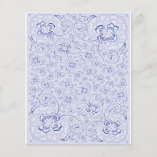 Mini dubbelsidig papper Pastellblå blommigt
