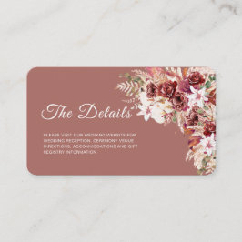 Mini Dusty Rosewood Floral QR Code Insert Tilläggskort