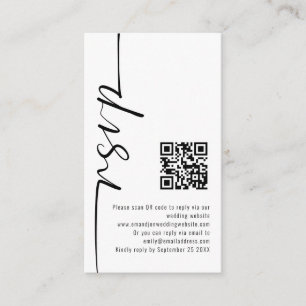 Mini Elegant Calligraphy QR Code Bröllop OSA Tilläggskort