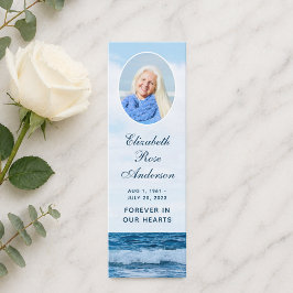 Mini elegant minnesmärke för begravning, foto bokm visitkort