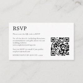 MINI Enkel Svart Vit QR-kod RSVP Tilläggskort