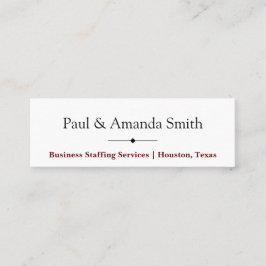 Mini enkelt Affärskort med 2 Namn och kontakter Visitkort